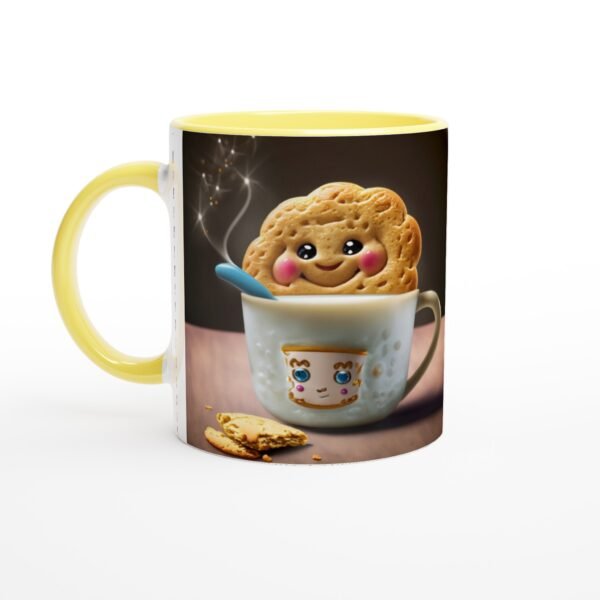 Copy of White 11oz Ceramic Mug "Happy cookie and friend cup" with Color Inside