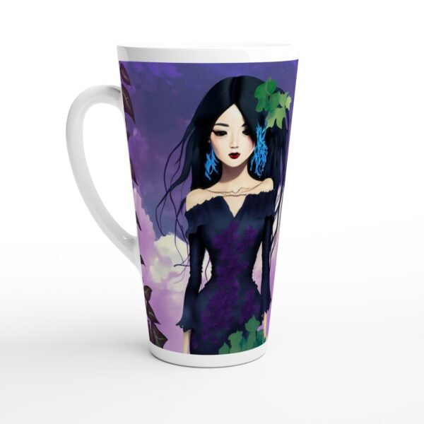 White Latte 17oz Ceramic Mug "Woman ultraviolet"